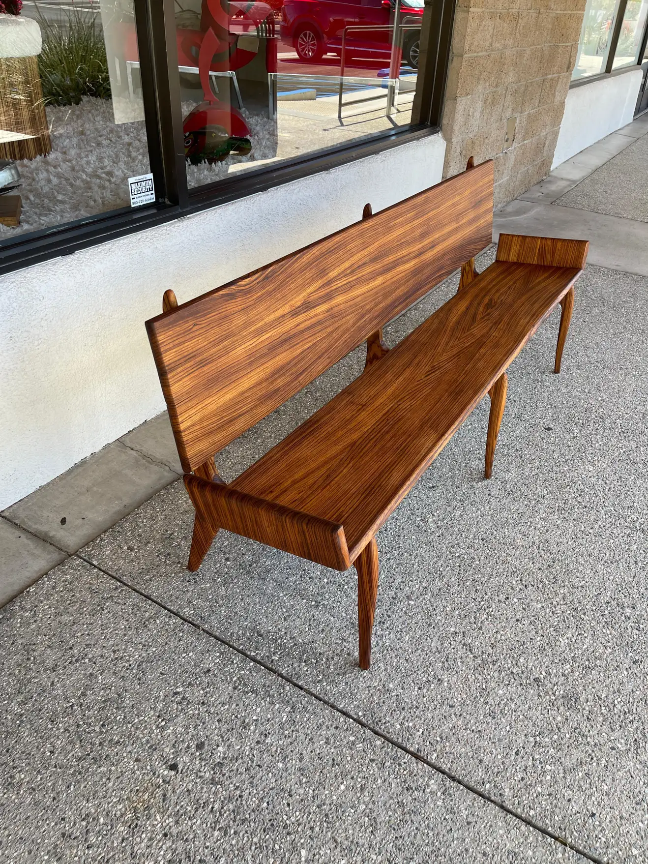 Artisan Craftsman Zebra Wood Bench - Image 9