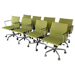 8 Herman Miller Eames Aluminum Group Management Armchairs with Lift 2022