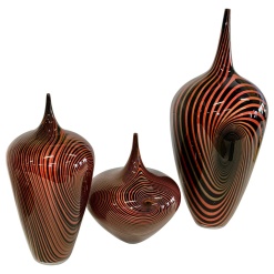 3 Pieces by Noted Canadian Glass Artist Jeff Holmwood Vortex 1999