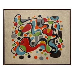 Gary Janis 2024 Abstract in a solid Walnut Frame