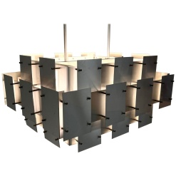 Large Sonneman Brutalist Cityscape Chandelier