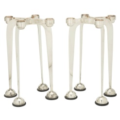 Pair of Post Modern Lino Sabattini Harmony 1989 Candlesticks Silverplate