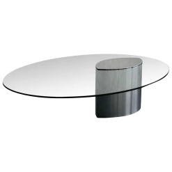 Cini Boeri Chromed Steel and Glass 'Lunario' Table by Knoll
