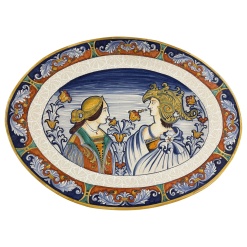 Massive Old Italian L’Antica Majolica Platter Romeo and Juliet