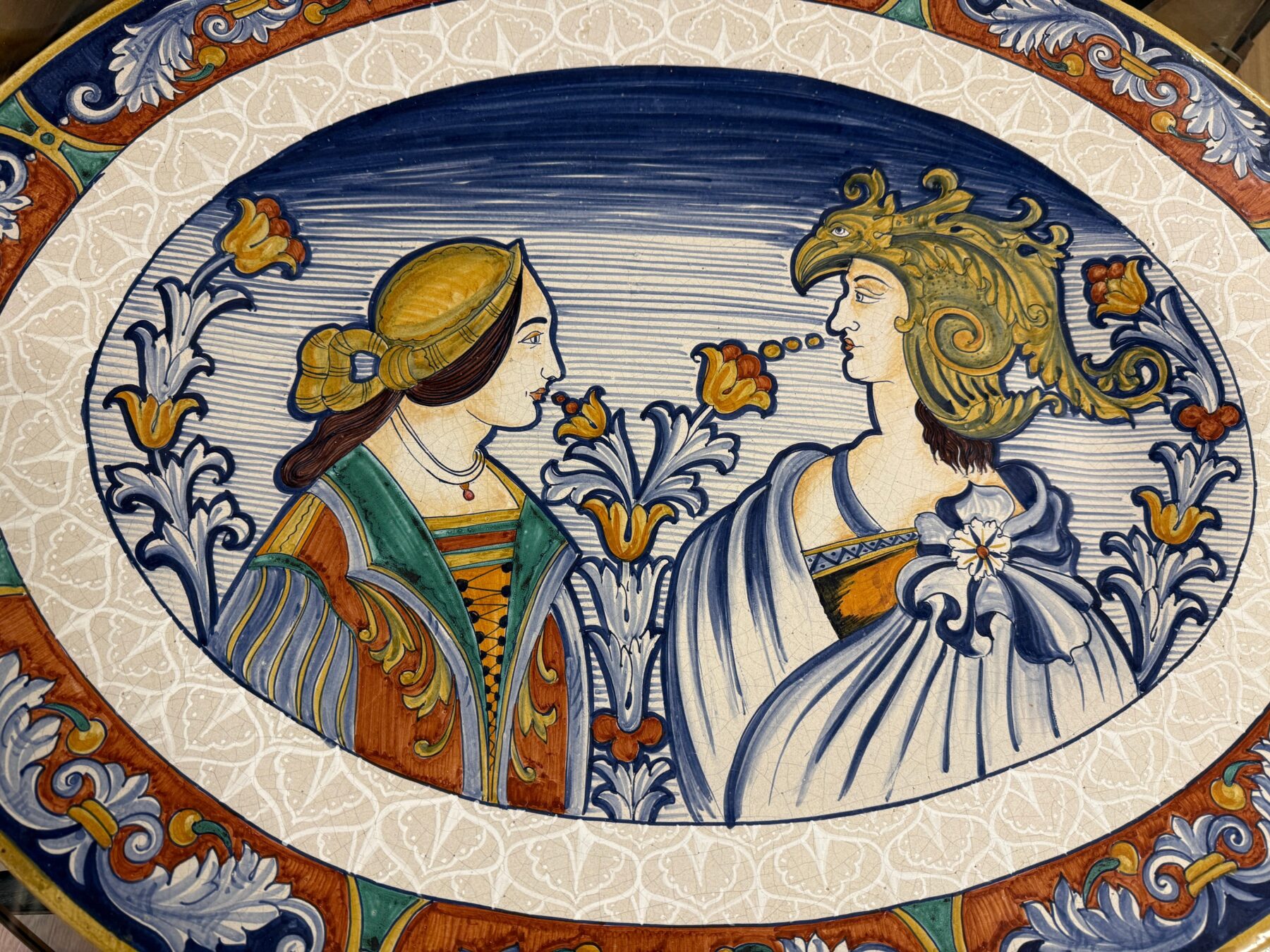 Massive Old Italian L’Antica Majolica Platter Romeo and Juliet - Image 3