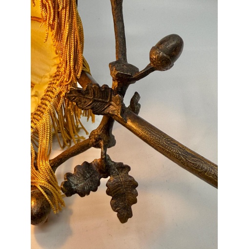 Bronze Victorian Aesthetic Movement Lizard & Acorn Motif Lamp