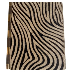 1970’s Italian Hand Made Zebra Hide Desk Organizer