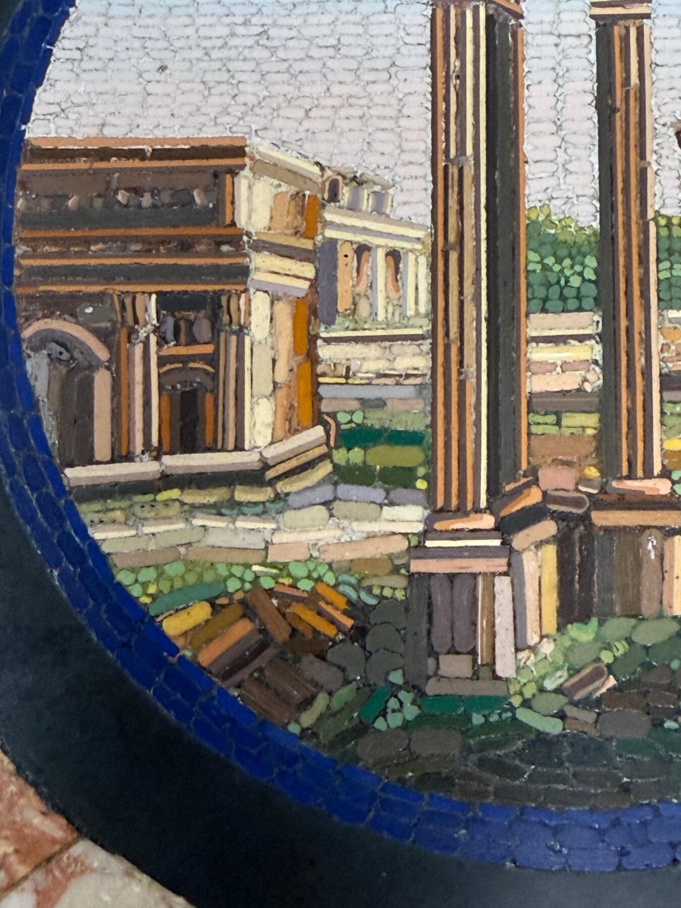 19th Century Micro Mosaic Specimen Marble Table Top with Custom Base - Image 6