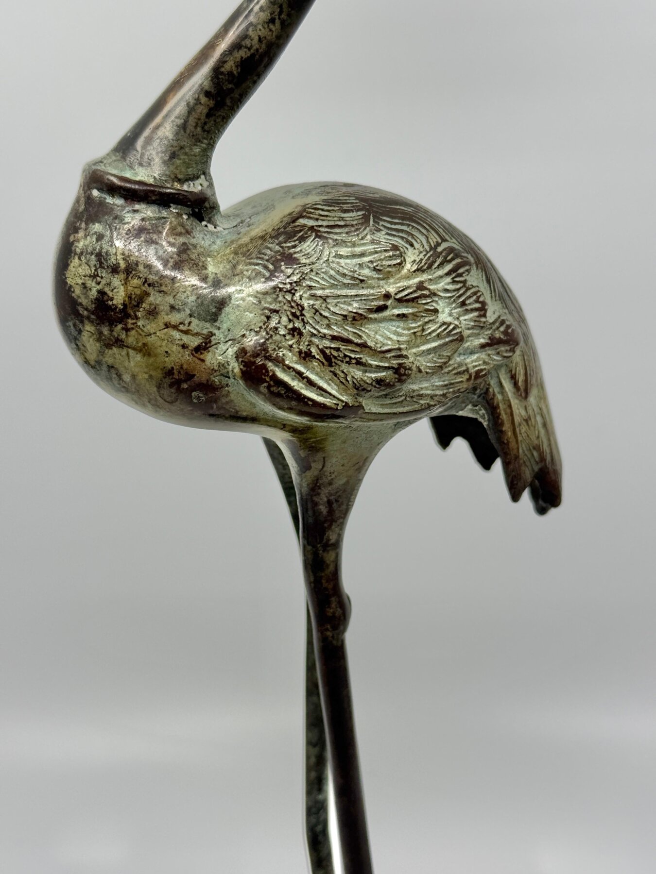 19th Century Neo Classical Grand Tour Bronze Heron Candle Holder - Image 3
