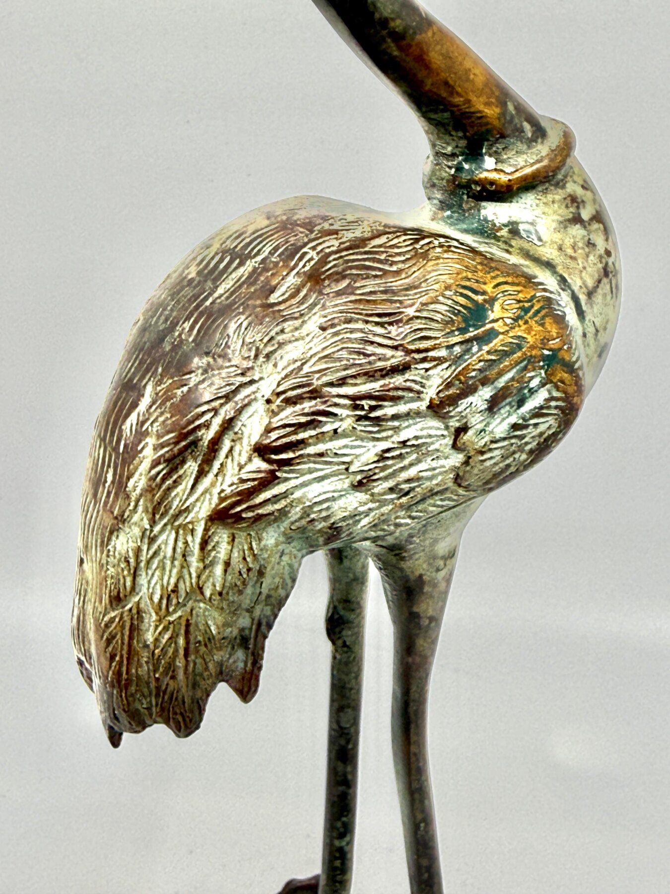 19th Century Neo Classical Grand Tour Bronze Heron Candle Holder - Image 8