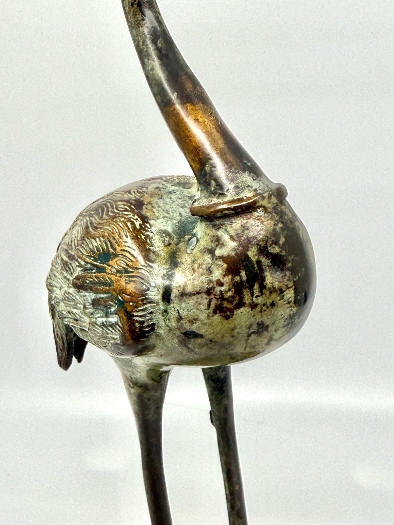 19th Century Neo Classical Grand Tour Bronze Heron Candle Holder - Image 9