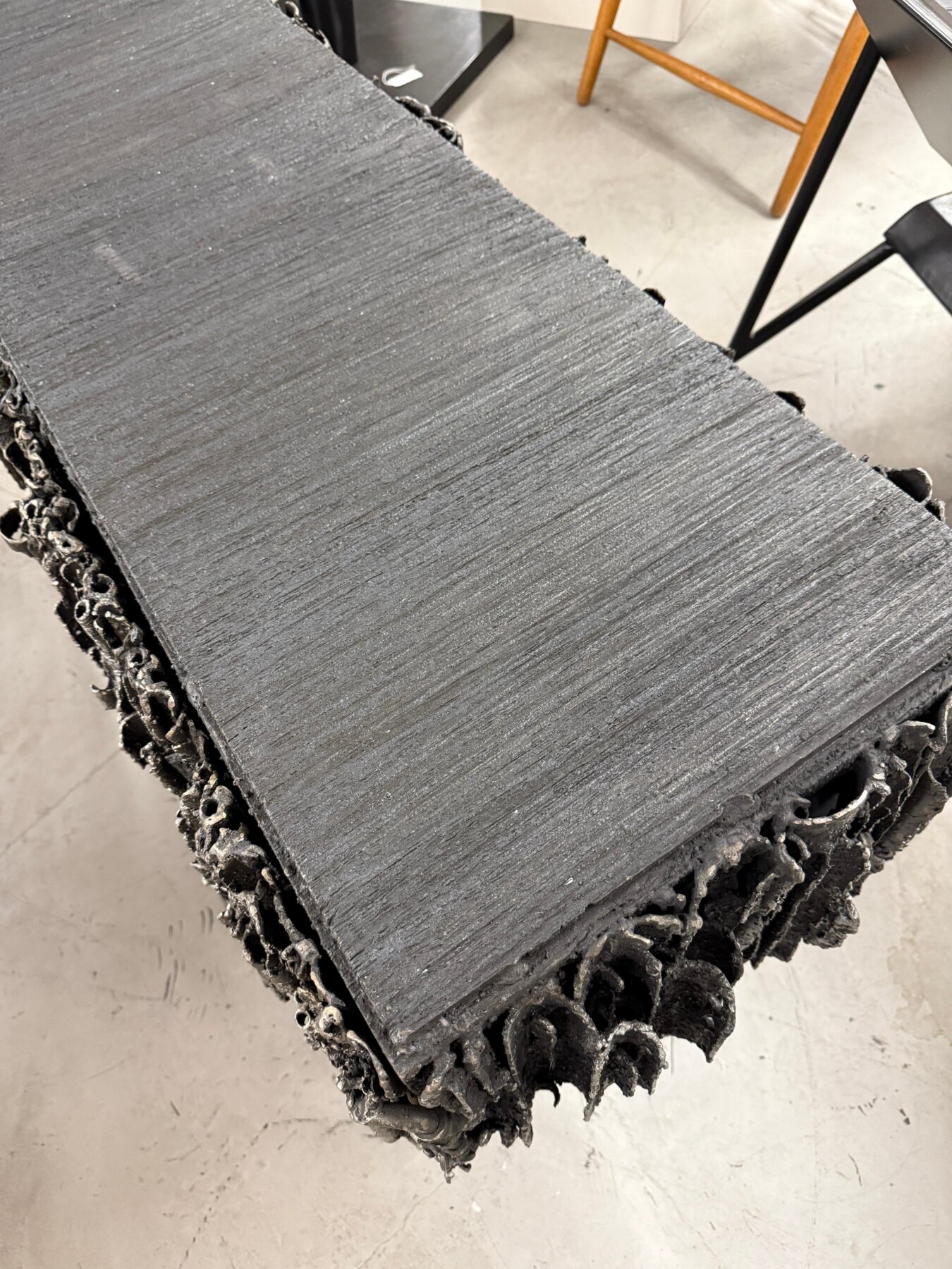 2021 James Bearden Brutalist Corinthian Cabinet in Plasma Carved Steel - Image 4