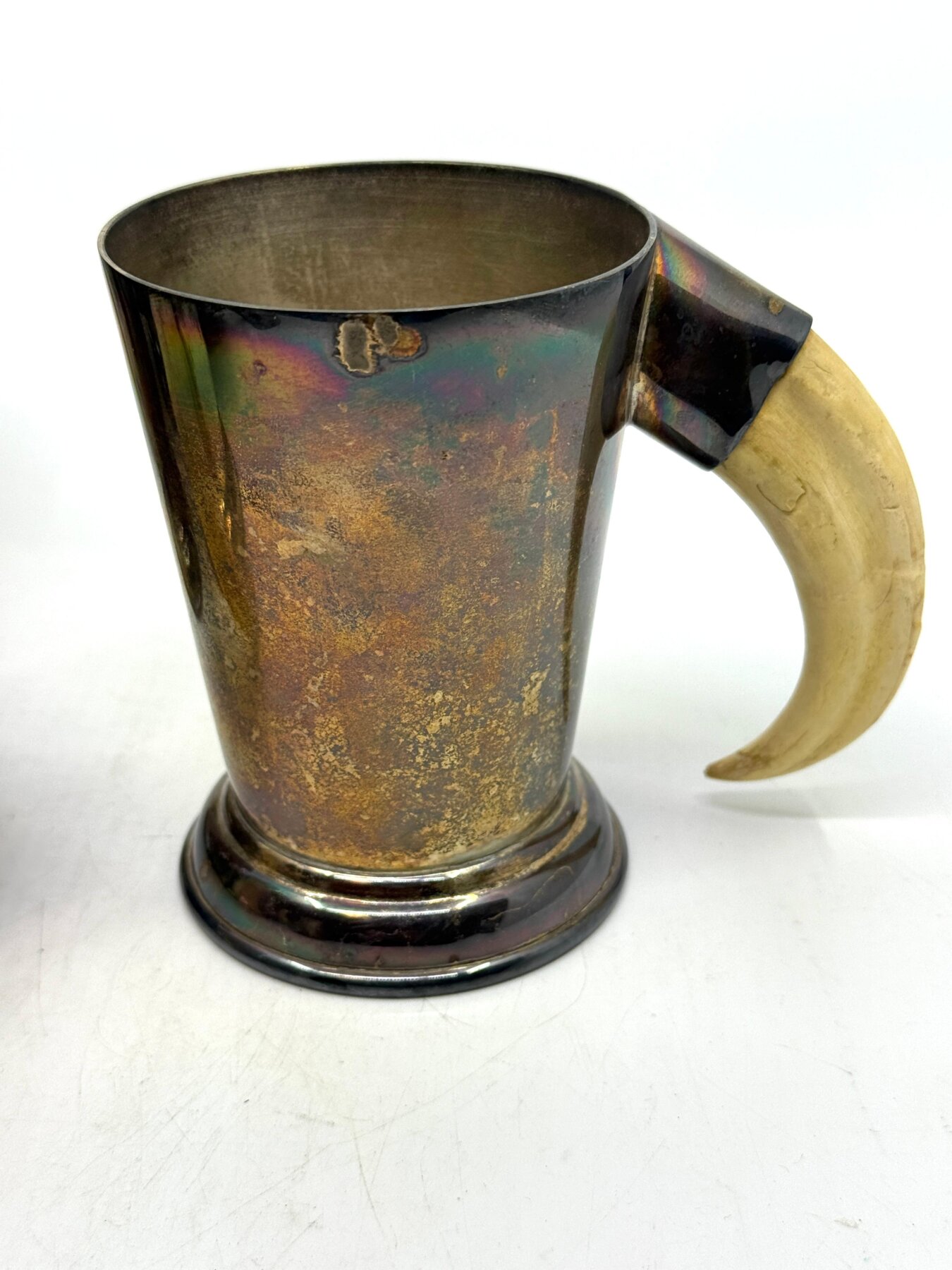 8 P.H. Vogel Silverplate with Boar Tusk Handled Mugs - Image 6