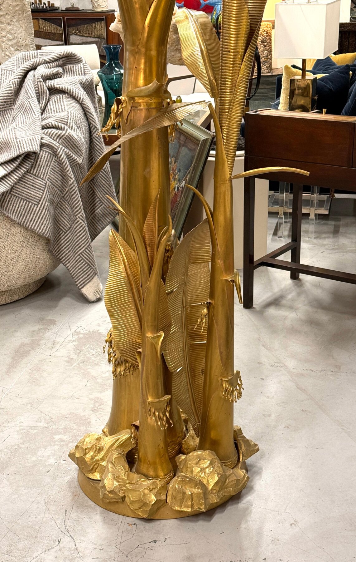 Monumental Brass Banana Leaf Palm Tree, Circa 1970 - Image 16