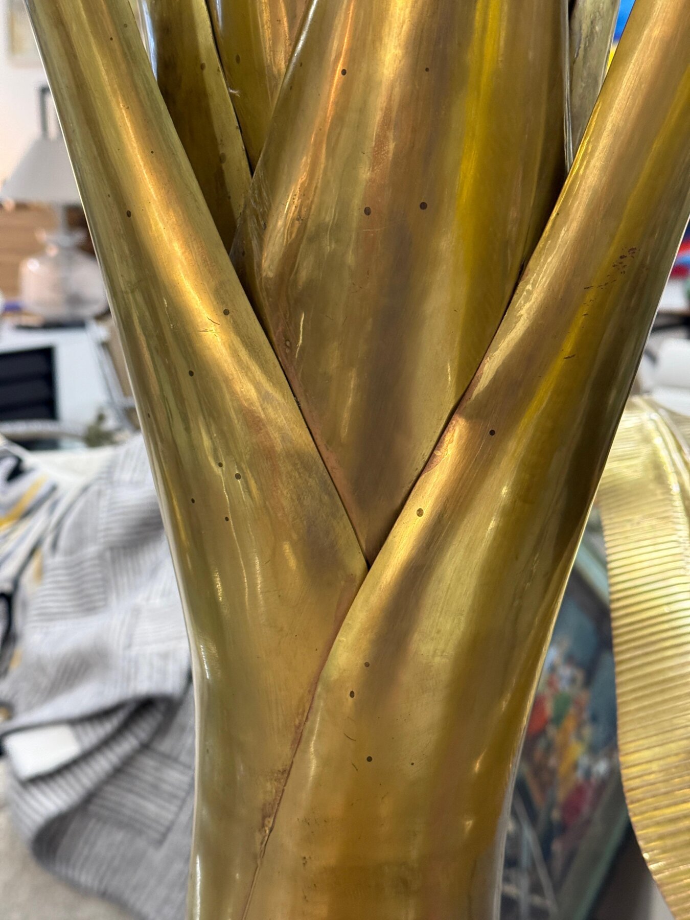 Monumental Brass Banana Leaf Palm Tree, Circa 1970 - Image 18