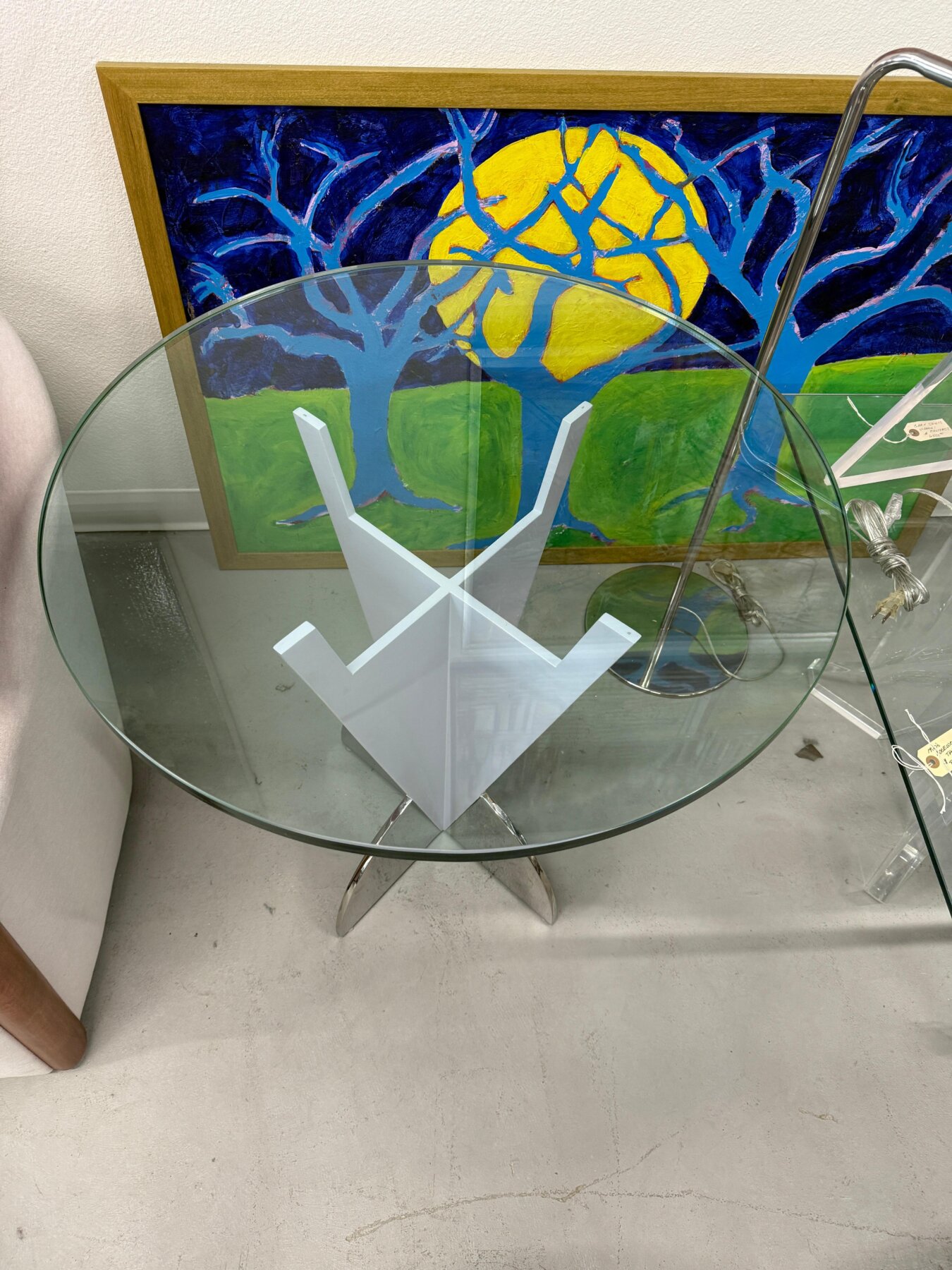 Brueton Glass Topped Enameled Steel Side or End Tables - Image 12