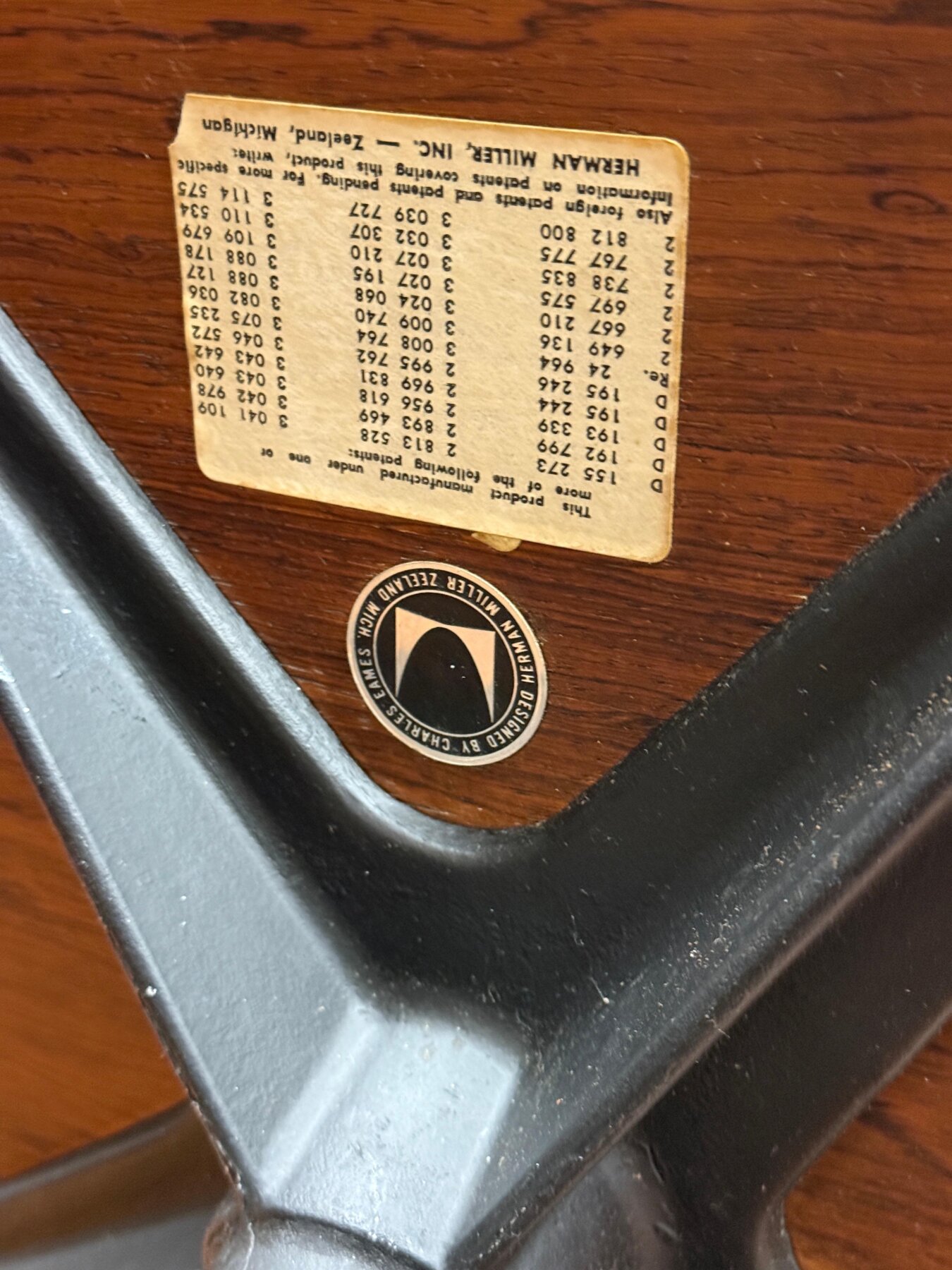 Rare 1964 Rosewood Herman Miller Eames Lounge chair and Ottoman w/Original Receipt - Image 12