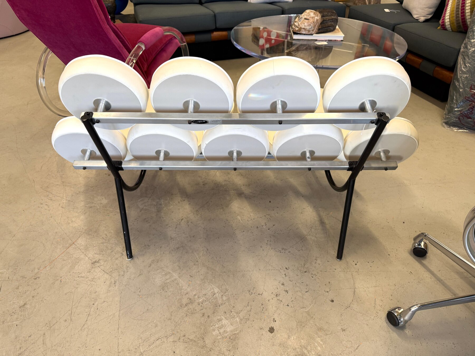 George Nelson for Herman Miller Marshmallow Sofa in White Leather - Image 4