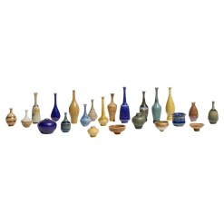 Collection of 23 Miniature John Andersson Pottery Vessels for Hoganas of Sweden