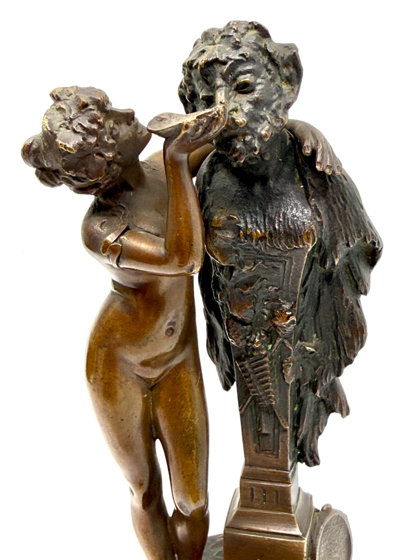 Neo Classical Grand Tour Bronze of Nymph Giving Pan Water - Image 4