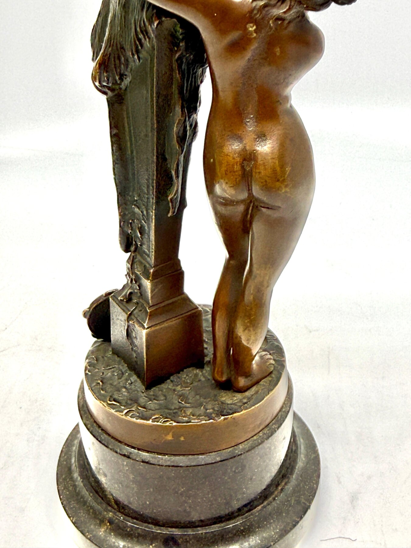 Neo Classical Grand Tour Bronze of Nymph Giving Pan Water - Image 8