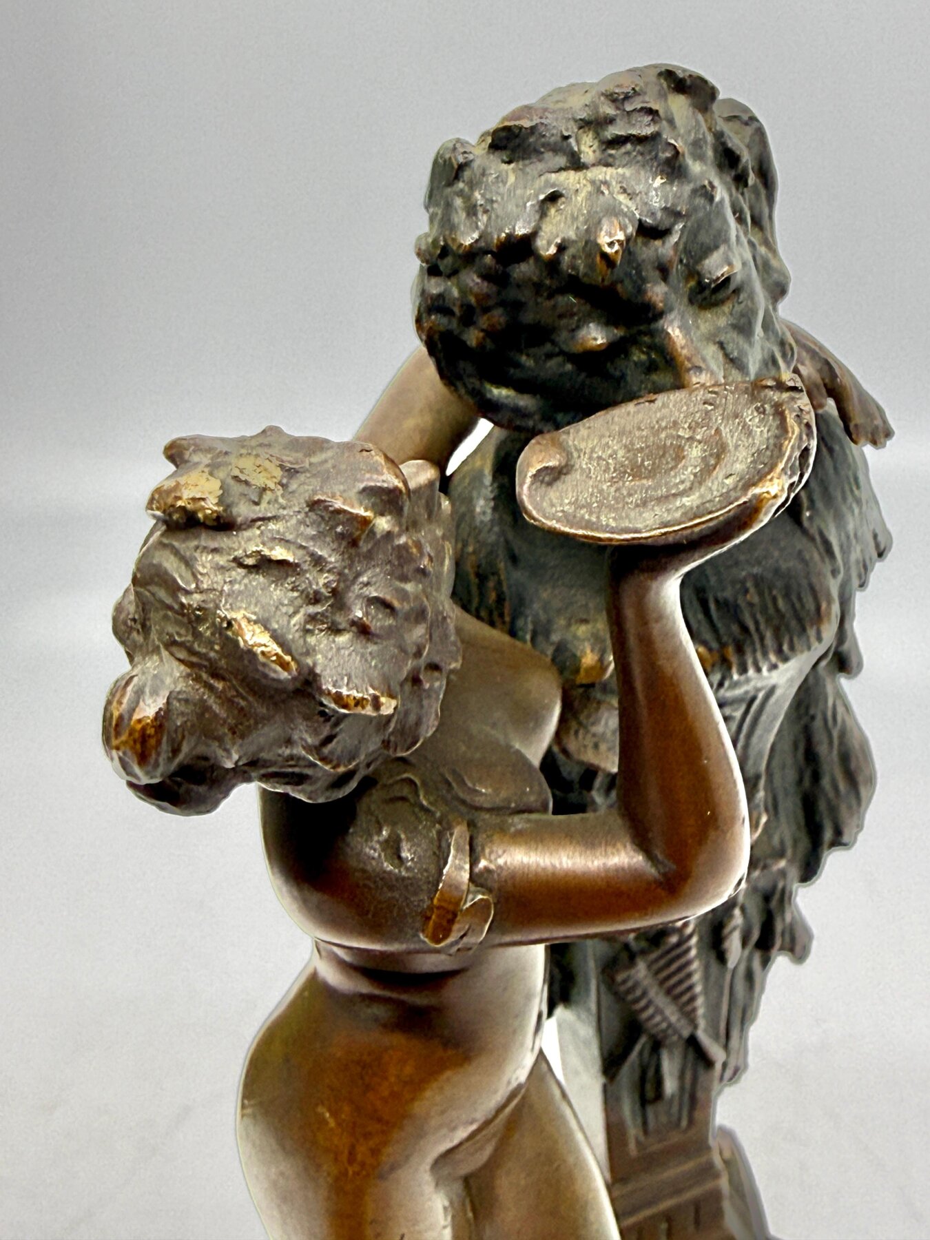Neo Classical Grand Tour Bronze of Nymph Giving Pan Water - Image 9