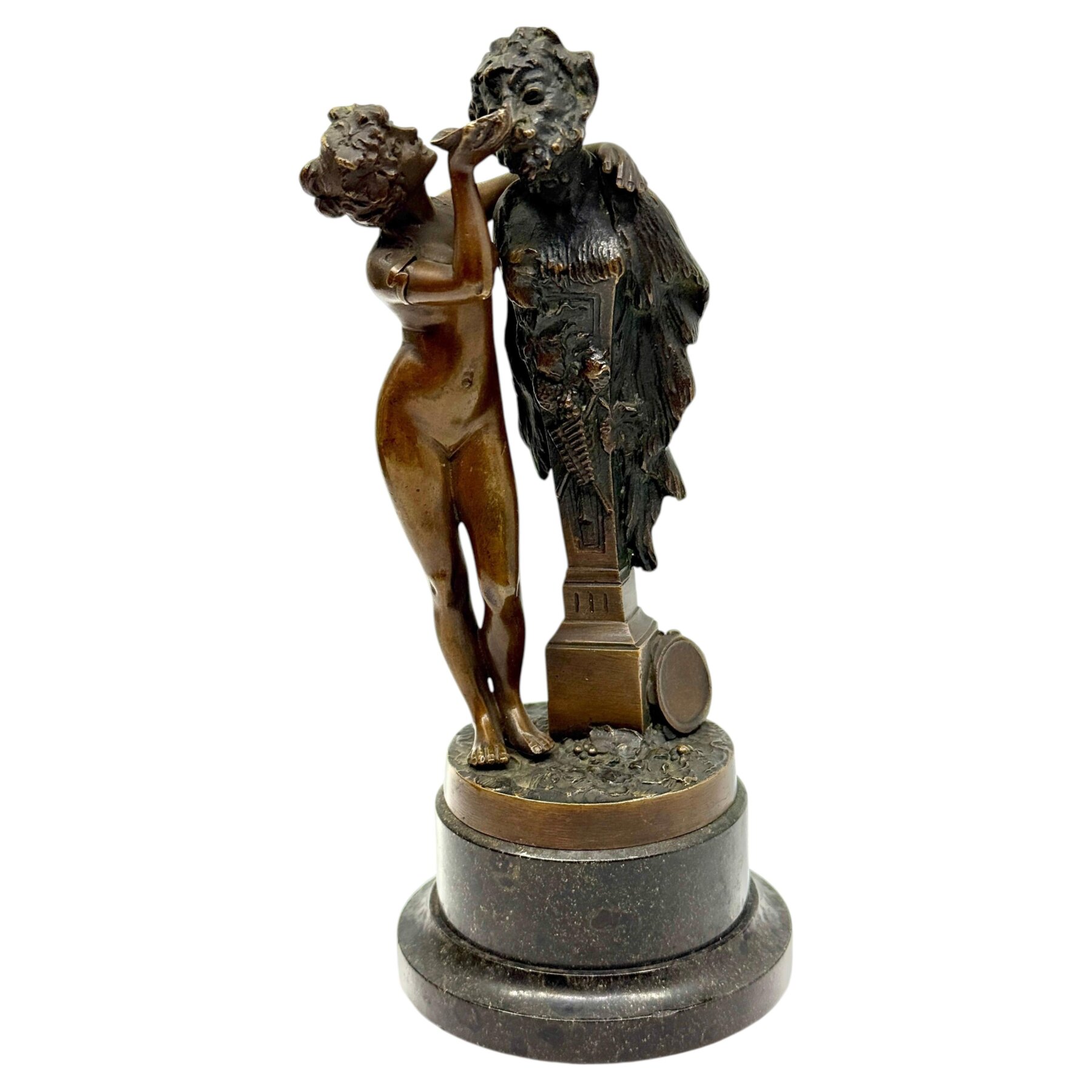 Neo Classical Grand Tour Bronze of Nymph Giving Pan Water