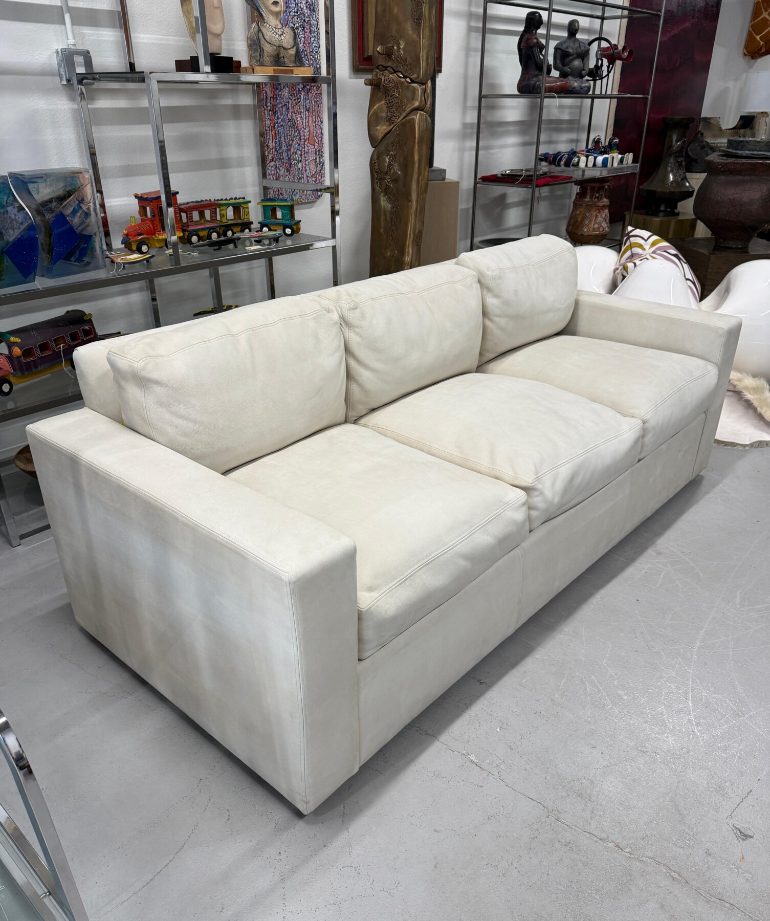 Sally Sirkin Lewis J Robert Scott Sofa in Beautiful Nubuck Leather Suede - Image 7