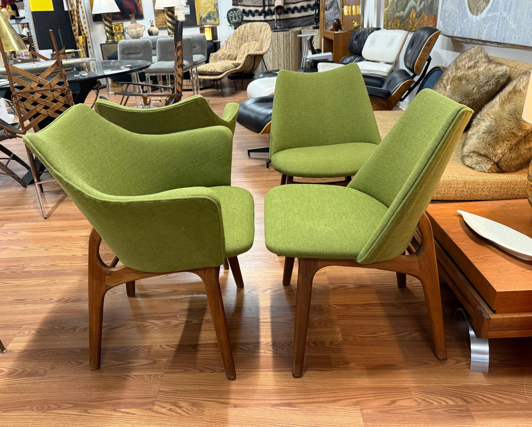 Set of 4 1970’s Walnut Chairs Attributed to Adrian Pearsall - Image 3