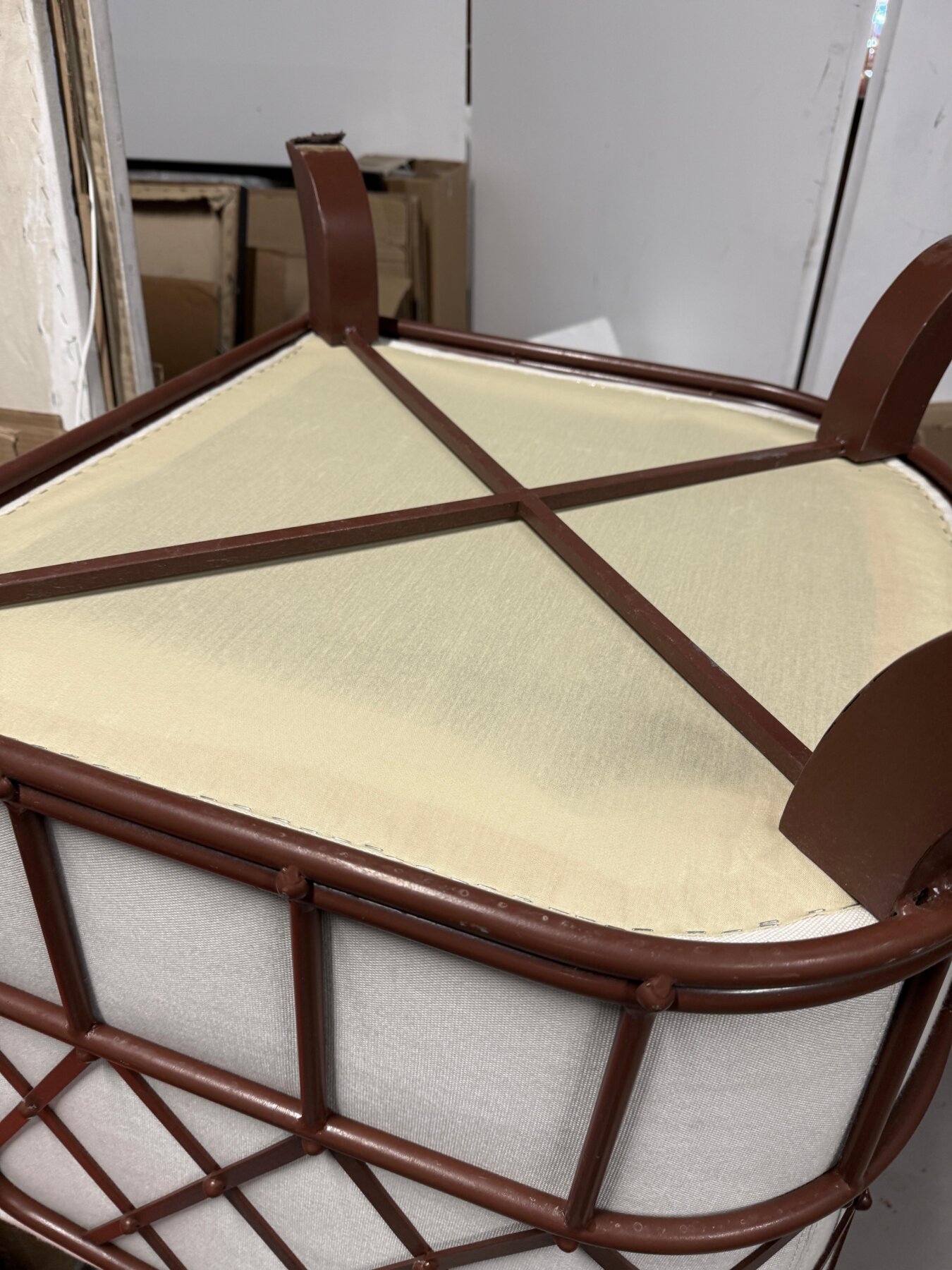 Set of Four Outdoor Club Chairs Painted Metal in Sunbrella Fabric - Image 18
