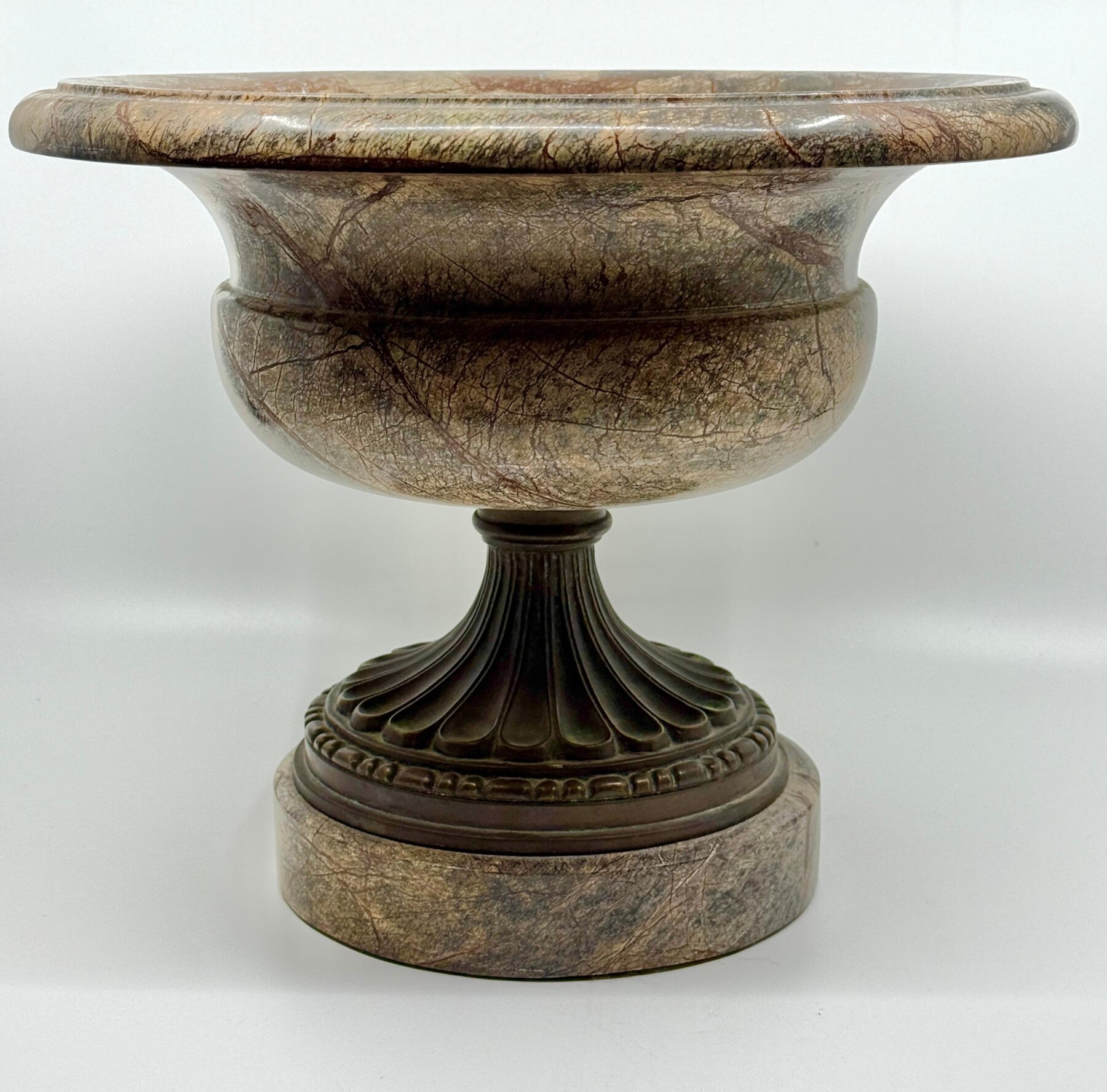 Theodore and Alexander Neo Classical Bronze Mounted Specimen Marble Compote - Image 2