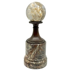 Theodore and Alexander Neo Classical Specimen Marble Sphere Bronze Mounted