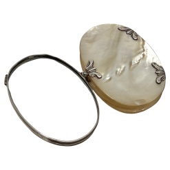Victorian Mother of Pearl Folding Looking Glass