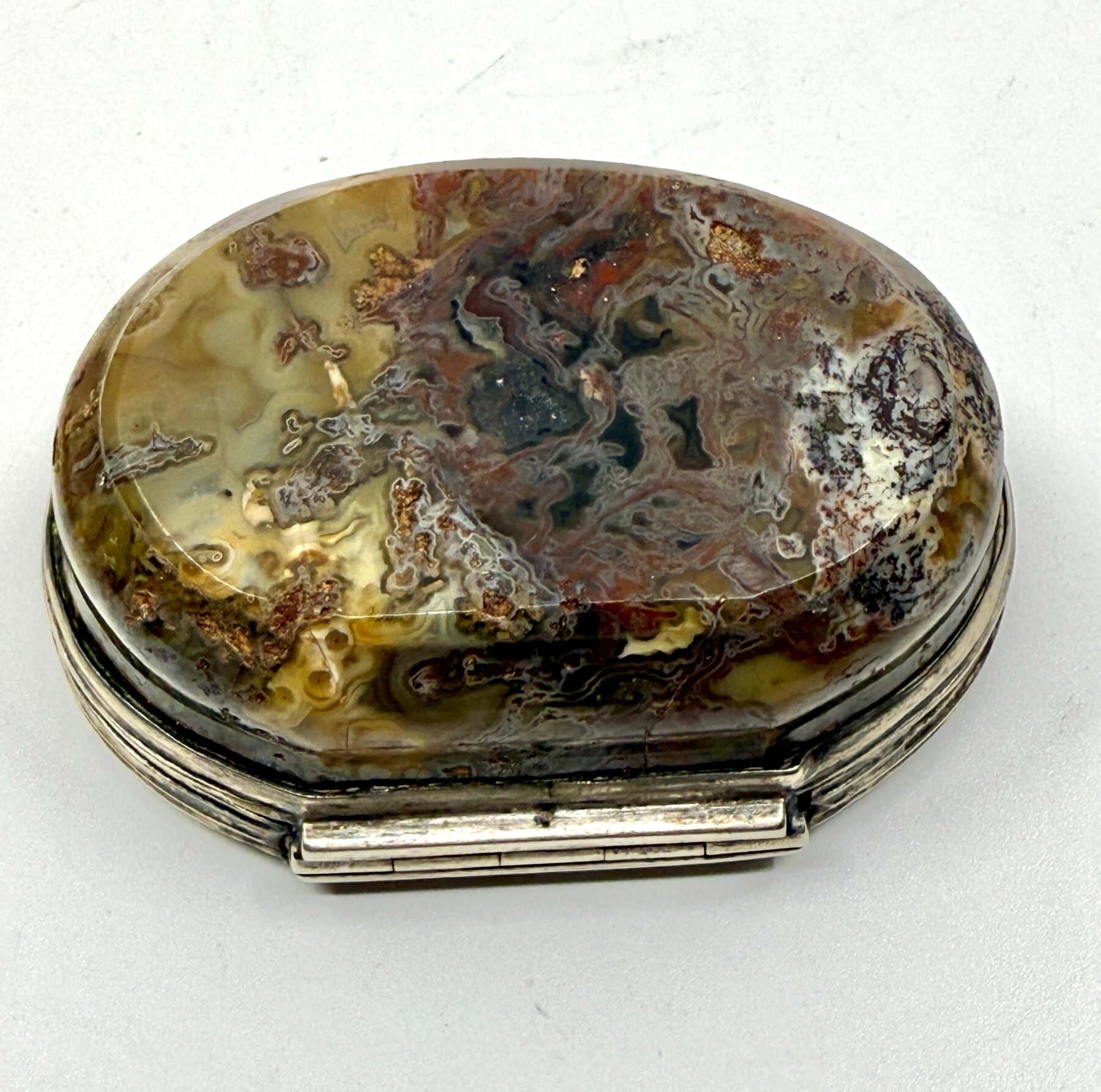 3 Antique Victorian Snuff or Trinket Boxes with Banded and Moss Agate - Image 10